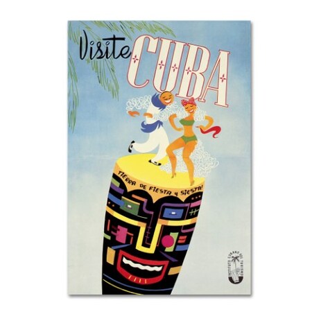 Vintage Apple Collection 'Vist Cuba' Canvas Art,16x24